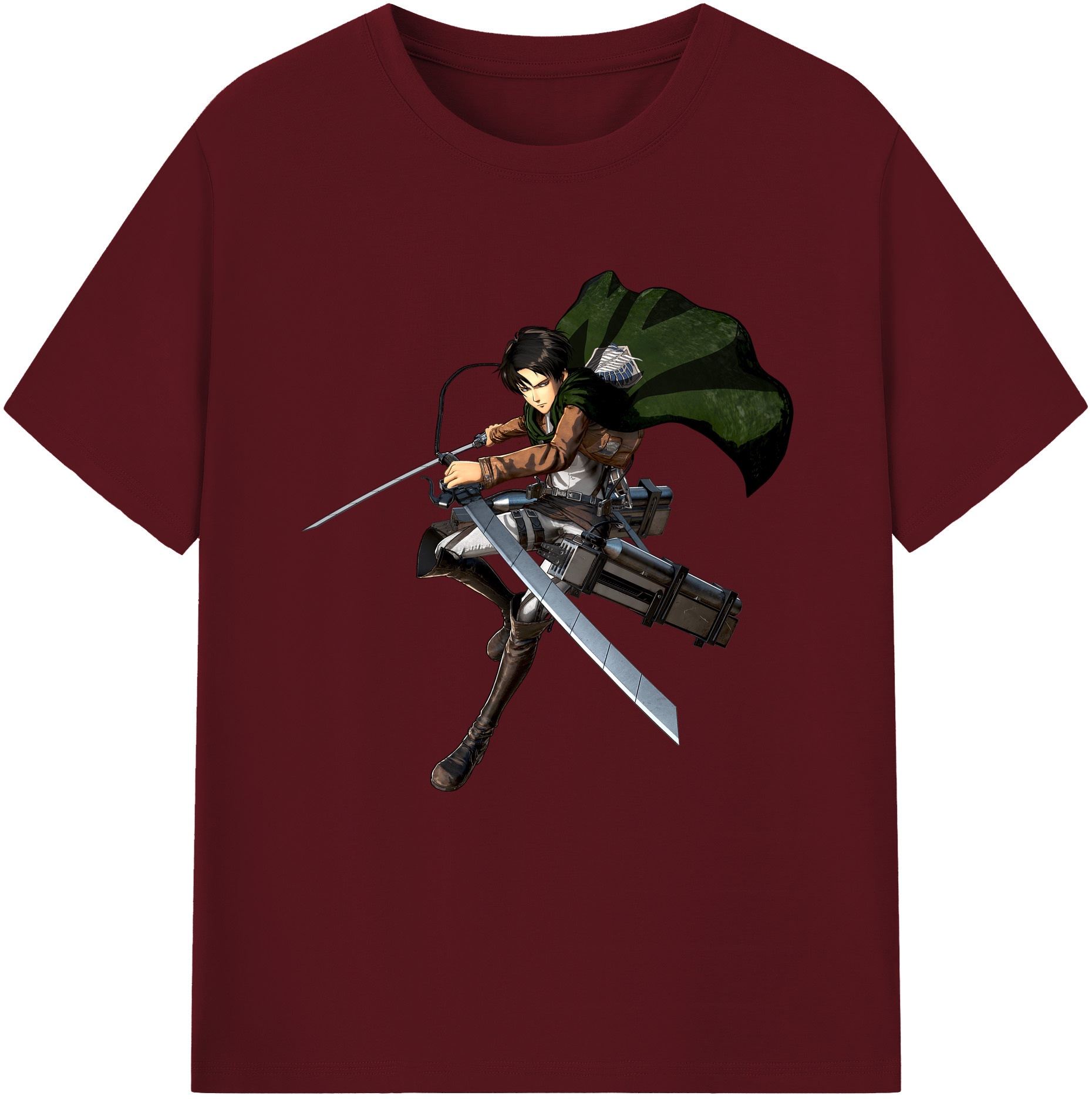 （画像用） 進撃の巨人 リヴァイ·アッカーマン Attack on Titan Levi Ackerman 綿100％半袖Tシャツ（フロントプリント）